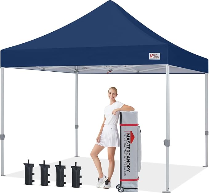 MASTERCANOPY Pop Up Canopy Tent Commercial Grade 10x10 Instant Shelter (Navy Blue)