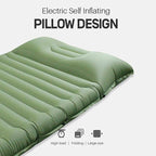 Camping Sleeping Pad Inflatable Mattress, Compact-Portable Lightweight Mat with Built-in Foot Mattress Twin Size Double with Pillow Built-in