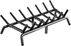 IDZO Solid Steel Fireplace Grate 30 Inch, Upgraded Fireplace Log Grate with Extra Leg for Sturdy Stand & Better Air Flow, Quick Assembly Bar Fire Grates for Indoor & Outdoor