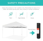 Best Choice Products 10x10ft Pop Up Canopy Tent, Outdoor Shade, 1 Person 1 Minute Set Up, Carry Case, 4 Weight Bags - White/White