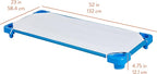 Sleepline Stackable Cot with Sheet, RTA, Sleeping Cot, Blue, 6-Pack