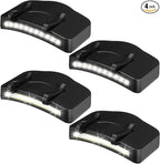 Mudder 4 Pcs Hat Light Clip 11 LED Light and Cob Cap Lights Clip on Hat Powered Headlamp Battery Cap Brim Lamp Black Waterproof Ultra Bright Headgear Flashlight for Hunting Camping Fishing Hiking