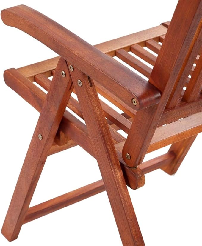 Folding Patio Chairs 2 pcs,Outdoor Lounge Chair,Portable Camping Chair,Bistro Table and Chairs Outdoor,Easy Storage and Transport,for Balcony/Garden/Backyard, Solid Acacia Wood Brown