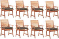 Patio Dining Chairs 8 pcs with Cushions,Outdoor Chairs,Decorative Chair,Reception Chair,Picnic Chair,Camping Chair,Breakfast Chair,Bistro Chair,for Backyard,Garden,Porch, Solid Acacia Wood