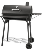 Barrel Charcoal Grill, Large Charcoal Grills with Front and Side Shelf, 627 Square Inches Cooking Grid, Outdoor BBQ Grill, Perfect for Backyard Camping, Patio Parties, and Picnics