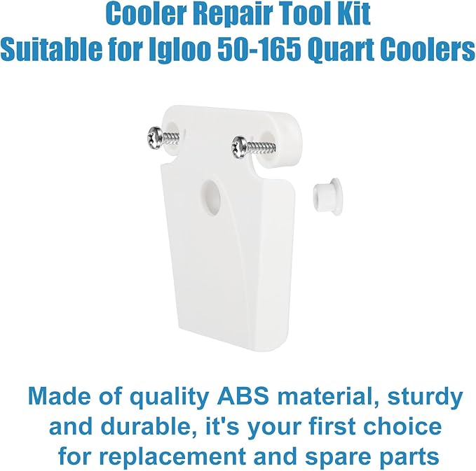 Cooler Repair Kit for Igloo 50-165 Quart Ice Chest, Drain Plug Latch Posts Screws Replacement Parts Set Cooler Accessories for Repair and Maintenance