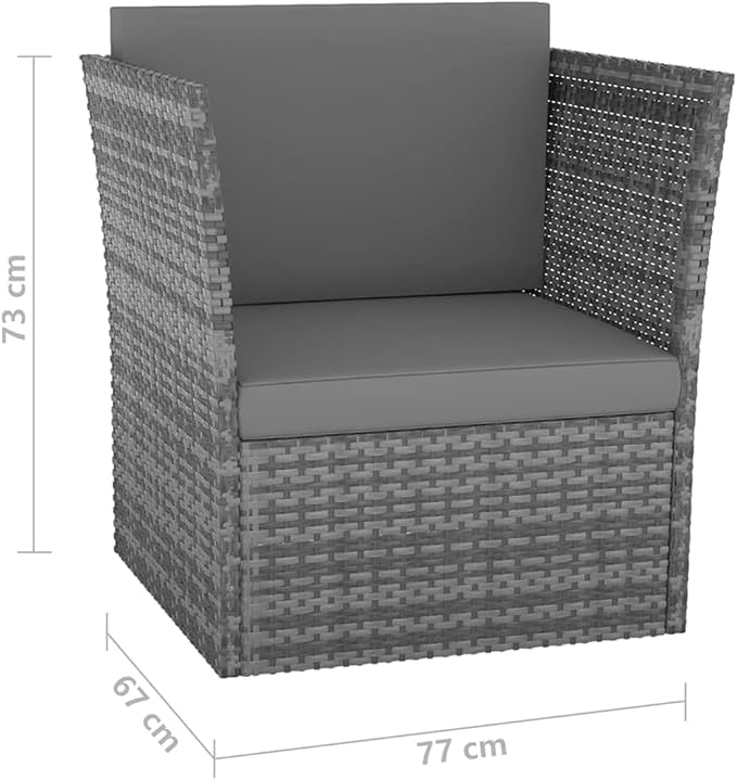 (Fast Shipment) Patio Dining Chairs, Outdoor Chairs, for Camping Pool Beach Deck, Lawn Chair Patio Chair with Stool Poly Rattan Anthracite