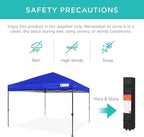 Best Choice Products 10x10ft Pop Up Canopy Tent, Outdoor Shade, 1 Person 1 Minute Set Up, Carry Case, 4 Weight Bags - Resort Blue