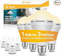 Neporal LITE PRO Rechargeable Light Bulbs, 2600mAh Large Battery Backup Light Bulbs, Perfect As Emergency Lights for Home, Hurricane Prepareness Item, E26/E27