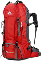 Bseash 60L Waterproof Hiking Camping Backpack with Rain Cover, Large Outdoor Sport Travel Daypack Rucksack for Climbing