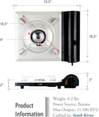 TECHEF - Stovetop Korean BBQ Non-Stick Grill Pan with Agni Portable Gas Stove Burner, Made in Korea (Set w/BBQ Scissors)
