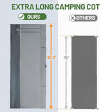 TIMBER RIDGE 31.8" Extra Wide Oversized Camping Cot for Adult, Easy Set Up Heavy Duty Sleeping Cot for Camping, Travel and Outdoors, Support up to 450lbs, Grey