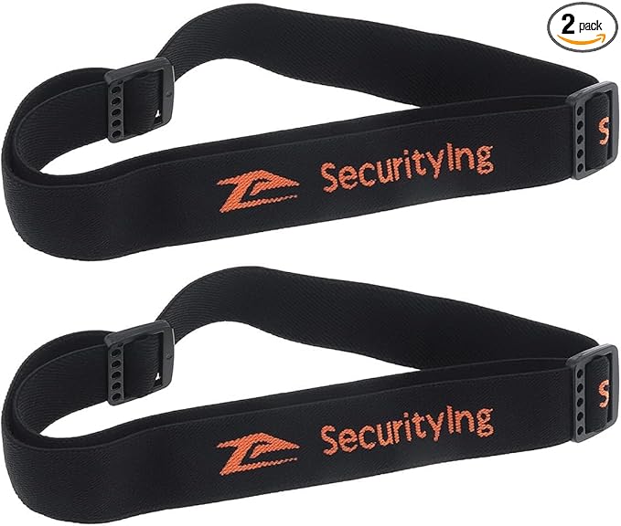 SecurityIng Elastic Headband Adjustable Headlight Strap with 400mm Head Fastening Strap for 22mm - 26mm Headlight Bracket, Nylon Headlamp Straps (2pack)