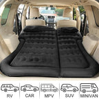 Vikuces® SUV Air Mattress Car Camping Travel Bed, Car Air Mattress Back Seat Bed,Thickened Inflatable Mattress with Two Air Pillow, Full Size Blow Up Sleeping Pad(Black)