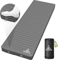 Self Inflating Sleeping Pad with Foot Pump, 2 Inch Thick Memory Foam Camping Pad, Quick Inflation Air Mattress for Camping, Hiking, Car Travel, and Outdoor Adventures, Grey