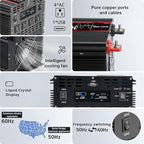 3000 Watt Pure Sine Wave Power Inverter, 12V DC to 110V/120V AC Converter 6000W Peak, with Remote Control LCD, 4 AC Outlets & USB Port & Hardwire Terminal, for Truck RV Boat Camping Solar System EPS