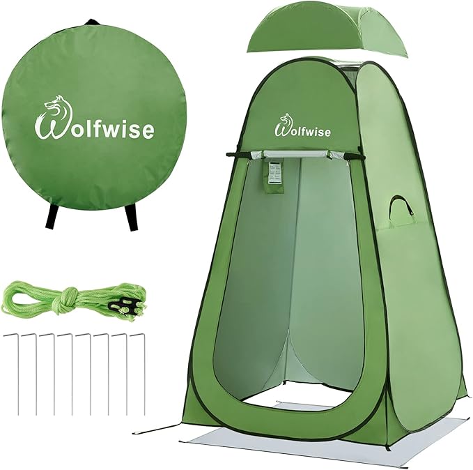 WolfWise Pop Up Changing Tent for Beach, Camping Portable Shower Tents, Outdoor Privacy Bathroom, Change Dressing Clothes Tent Pop Up Instant for Camp, Toilet, 6.2ft/6.6ft/6.9ft High