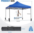 NEWBULIG Pop Up Canopy 9.5x9.5 FT Easy Up Tents for Camping Parties Events Beach Backyard Portable Outdoor Shelter Heavy Duty Instant Sun Shade with Sand Bags