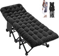 LILYPELLE Folding Camping Cot W/Mattress, 78" L x 32" W x 18" H Cot Bed, Heavy Duty Wide Camping Cot XXL for Adults, Portable Sleeping Cot Bed for Travel Camping/Office, Home Nap