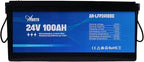 Anern 24V 100Ah LiFePO4 Lithium Battery, 2560Wh Deep Cycle LiFePO4 Battery with 100A BMS, 15000+ Cycles, 10-Year Lifespan, Ideal for Solar Energy Storage, Off-Grid Camping, RV, Trolling Motor