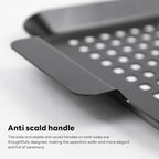 Outdoor Grill Pans Tray Barbecue Plate 2 Grilling Baskets Outdoor Grill Pans with Hole BBQ Grill Tray Grilling Basket Set for Camping Vegetable Meat (dark black)
