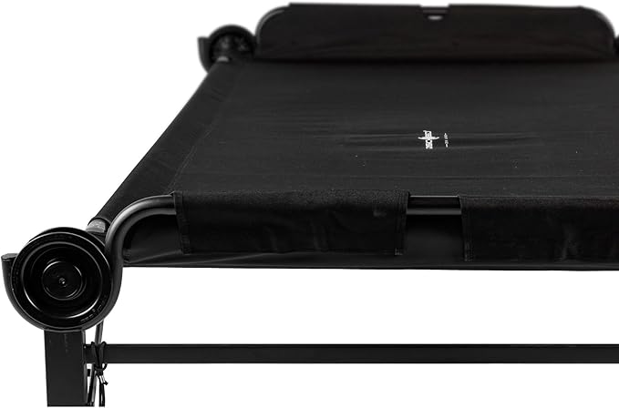 Disc-O-Bed 2XL Outdoor Modular 1 Person Single Camping Cot Portable Bed with 2 Height Options for Adults, Sleep Solution for Tents, Black