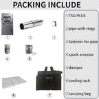 DANCHEL OUTDOOR TSG Portable TA1 Titanium Tent Wood Stove for Backpacking Camping, Collapsible Hot Tent Stove Rollable Chimney Pipe Cooking Hiking (Small/Large)