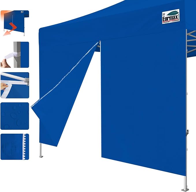 Eurmax USA Instant Canopy SunWall Canopy Middle Zipper Wall for Easy Entry and Exit Sidewall for Pop Up Canopy Tent,1 Pack Sidewall Only (10Ft×5.6Ft,Royal Blue)