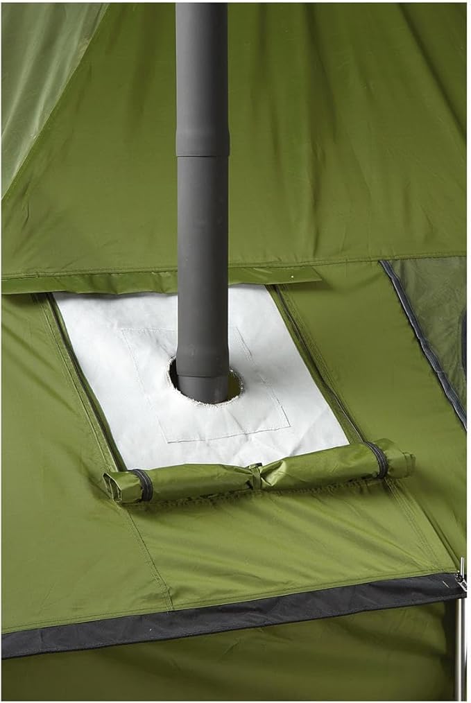 Guide Gear Outdoor Wood Burning Stove; Portable with Chimney Pipe for Cooking and Camping