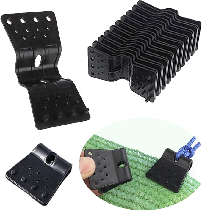 50pcs Shade Cloth Clips, Plastic Sun-shade Cloth Heavy Duty Lock Grip, Tarp Butterfly Fabric Clips Round Windproof Awning Greenhouse Clamp Grip for Outdoor Garden Anti Bird Netting Tents