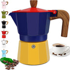 3 Cup Aluminum Espresso Stovetop Moka Pot Express Coffee Maker Percolator Italian Classic Mocha Coffee Machine for Italian and Cuban Cafe Brewing for Home & Camping 150ml 5oz