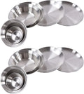 Stainless Steel Camping Plates and Bowls Set, 12PCS Portable Tableware Cookware with Storage Bag, 3.5inch to 9.1 inch, Camping Dish Set for Backpacking, Camping, Hiking, Beach,Outdoor