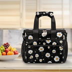 Pardick Daisy Flower Black Soft Cooler Bag Insulated Lunch Box for Men & Women, Large Leakproof Lunch Bag Portable Beach Cooler for Work, Picnic, Road Trips,Fishing, Travel, Camping,A-12