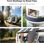 Jackery SolarSaga 100W Light Solar Panel, 25% Conversion Efficiency Bifacial Panels, At 4.52 lbs, IP68 Waterproof and 221° Bendable for Balconies, Rooftops, RVs, Off-Grid Solar Panel Kits, PV Charging