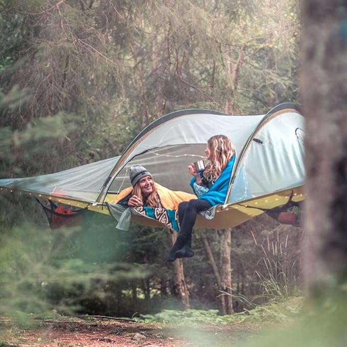 Tentsile Stingray V3 Tree Tent, Camping Hammock Tent, 3P Capacity, Portable Tree House Shelter for Campers, Backyards, Campgrounds, Designed in The UK