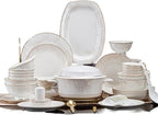 Kitchen Dishes and Tableware Set Household Ceramic Tableware Set 60 Pieces