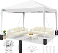 COBIZI Canopy 10x10 Pop Up Canopy Tent Party Tents for Parties Weddings Backyard Waterproof Canopy Outdoor Commercial Canopy Event Tent with Stakes, Ropes, Sandbags, White