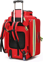 First Responder Bag with Wheels, Fire-retardant&1800D Oxford Cloth, Trauma Backpack Empty, Medical Emergency Kits Storage Jump Bag Pack, for EMT, EMS, Police, Firefighters, Home Health Nurses, Doctors