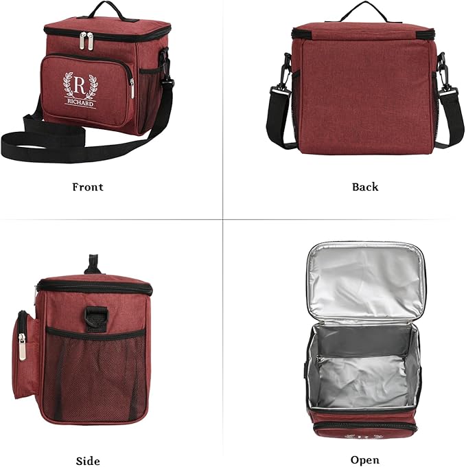 Personalized Insulated Cooler Bag, Custom Name Portable Insulated Camping Bag Suitable for Picnic Beach Hiking Travel