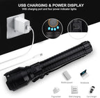 LBE Rechargeable Brightest LED Flashlight, 90,000 High Lumens Super Bright Powerful Flashlight with 5 Modes, IPX7 Waterproof Handheld Large Flash Light for Emergencies Camping