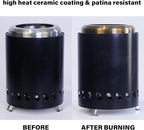 HGD Small Tabletop Fire Pit, Smokeless Table Top Firepit Outdoor, Portable Mini Stove with Carry Bag for Camping Backyard Patio Garden Picnic, Fueled by Pellets or Wood, Stainless Steel, Black