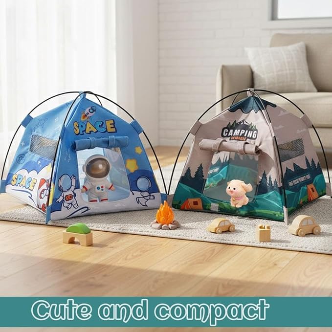 Miniature Cute Tent,1:12 Scale Miniature Camping Tent, 6.7 Inch Realistic Doll House Tents,Handmade Mini Tents for Diorama Displays,Photography Props,Birthday Gift Decor