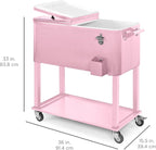 Best Choice Products 80-Quart Outdoor Steel Rolling Cooler Cart w/Ice Chest, Bottle Opener, Catch Tray, Drain Plug, Locking Wheels