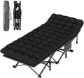 Suteck Camping Cot, Folding Camping Cot Bed for Adults Sleeping 1200D Double Layer Oxford Portable Folding Outdoor Cots for Camping W/Soft Pad Carry Bag for Home Office Nap Beach Travel