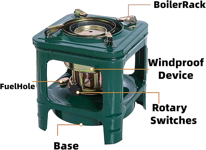 Fogon de petróleo para cuba,kerosene heater，portable kerosene stove 8-wicks, Camping Stove is used for backpacking hiking, picnicking, and adventure，Survival Heating Cooking Small Kerosene Heater