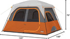 CORE Tent for Family Camping | 4 Person & 6 Person Portable Camp Tent with Carry Bag for Outdoor Car Camping | Included Gear Loft Organizer for Camp Accessories