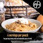 Ready Hour Creamy Stroganoff Case Pack (24 Servings), Freeze-Dried Stroganoff Dinner, Survival Emergency Food Meal, Shelf-Stable, 25-Year Shelf Life