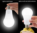 5W Rechargeable Emergency LED Light Bulbs with Back Up Battery for Power Outage, Camping, Hurricane, Disaster Planning, 40W Equivalent, UL Certified (5000K Daylight White, 2-Pack)