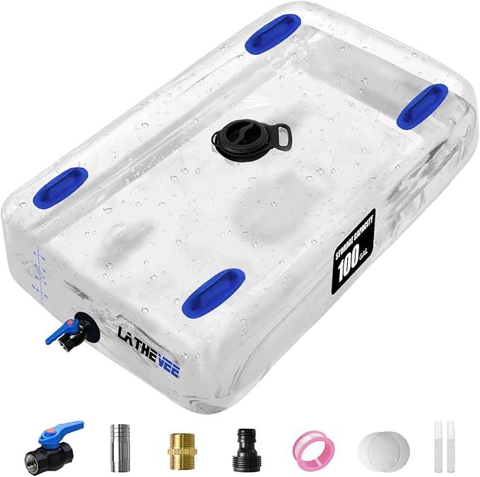 Water Storage Bladder, 25/50/100 Gallon Portable Water Tank, Collapsible Water Storage Containers with Spigot, Large Capacity Water Bag for Emergency Water
