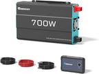 700W Pure Sine Wave Power Inverter, 12V DC to 120V AC, 1400W Peak Power, 16.4FT Remote Controller, Solar/Car/RV Inverter for Emergency Backup, Off-Grid Living, Camping, Truck, Outdoor